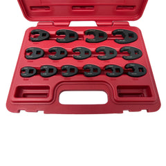 15 Pcs 3/8"Dr & 1/2"Dr Crowfoot Wrench Metric Set